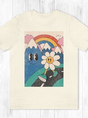 Retro Flower Psychedelic T-Shirt, Trippy Graphic Tees